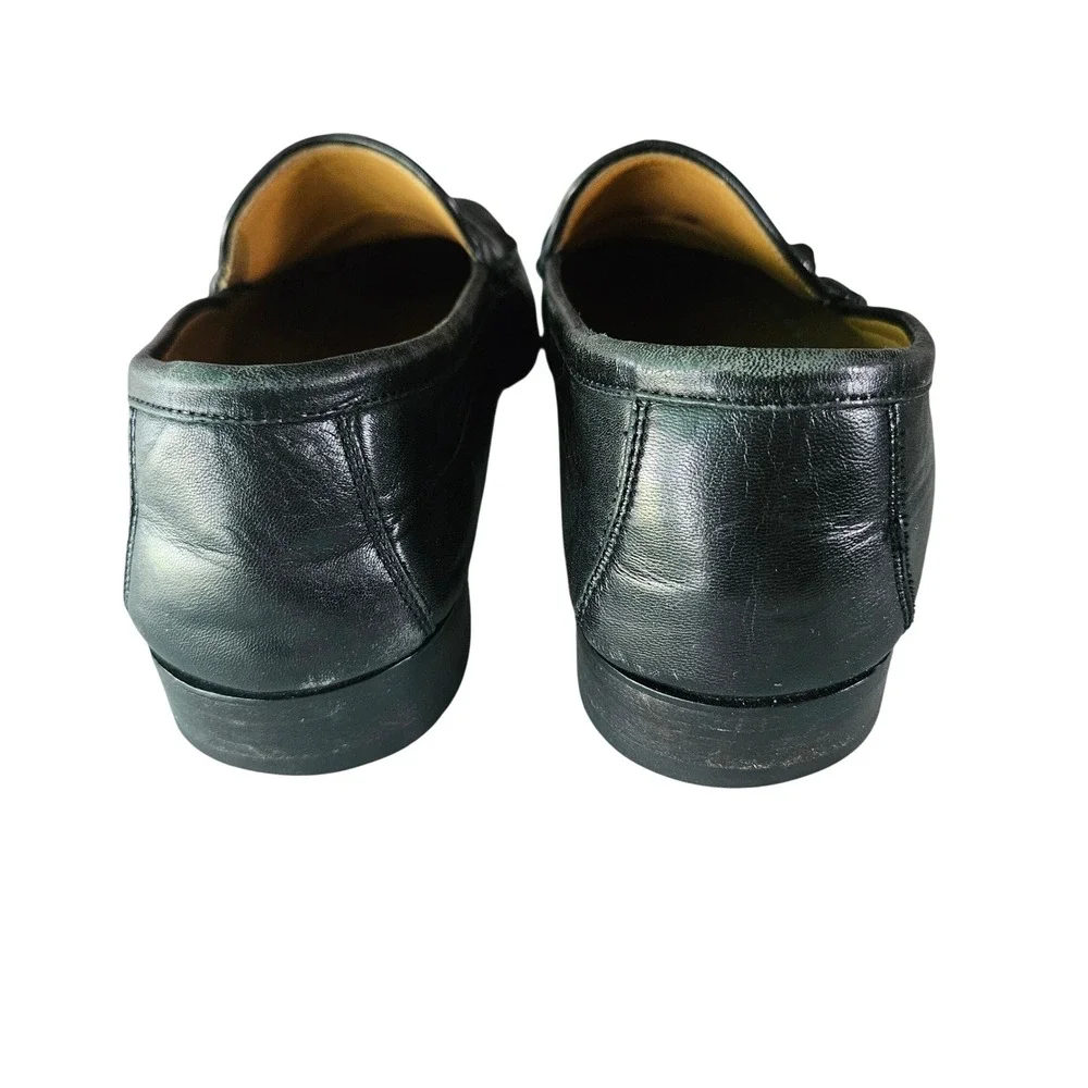Bruno Magli Rico Mens Black Leather Kiltie Penny Loafers Made in Italy Size 8 W